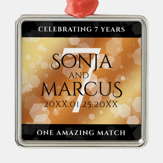 エレガント銅結婚七周年 メタルオーナメント (正面)