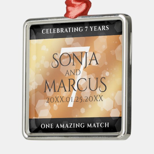 エレガント銅結婚七周年 メタルオーナメント (左)