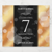 エレガント銅結婚七周年 リキュールボトルラベル (シングルラベル)