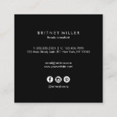 エレガント銅金ゴールド大理石の外観 スクエア名刺 (裏面)