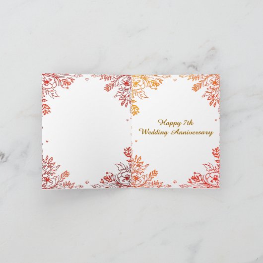 エレガント銅7周年結婚記念 カード (内部)