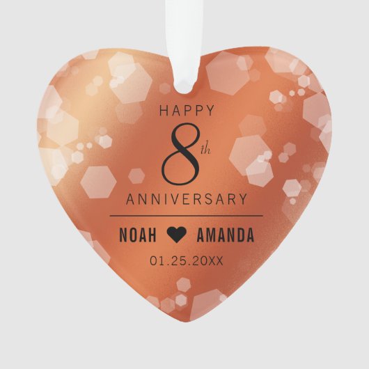 エレガント銅8周年記念ア結婚クリル オーナメント (正面)