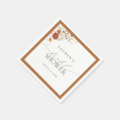 エレガント錆オレンジウォーターブライダルシャワー スタンダードカクテルナプキン (角)