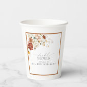 エレガント錆オレンジウォーターブライダルシャワー 紙コップ (裏面)