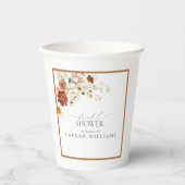 エレガント錆オレンジウォーターブライダルシャワー 紙コップ (正面)