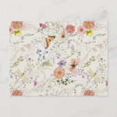 エレガント錆オレンジウォーター色フローラ日付アイディアP ポストカード (裏面)