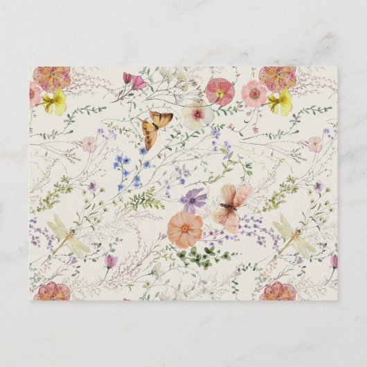 エレガント錆オレンジウォーター色フローラ日付アイディアP ポストカード (裏面)