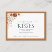 エレガント錆オレンジフローラブライダルシャワーゲームエンクル エンクロージャーカード (正面)