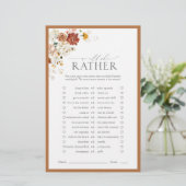 エレガント錆オレンジフローラブライダルシャワーゲーム (スタンド正面)