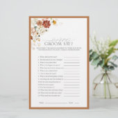 エレガント錆オレンジフローラブライダルシャワーゲーム (スタンド正面)