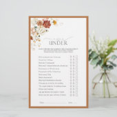 エレガント錆オレンジフローラブライダルシャワーゲーム (スタンド正面)