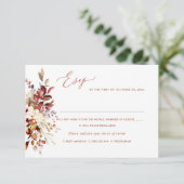 エレガント錆オレンジ秋ユーカリプトゥス、食事RSVP 招待状 (スタンド正面)