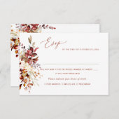 エレガント錆オレンジ秋ユーカリプトゥス、食事RSVP 招待状 (正面/裏面)