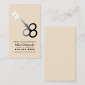 エレガント鍵ホーム営業ブローカーベージュ名刺 名刺 (正面/裏面)