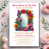 エレガント鏡シューズフローラブライダルシャワー 招待状