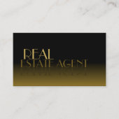 エレガント鏡フォントクラシック黒褐色グラディエント 名刺 (正面)