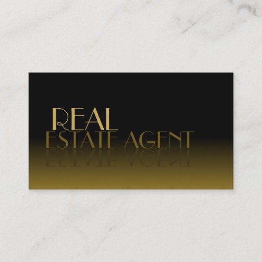 エレガント鏡フォントクラシック黒褐色グラディエント 名刺 (正面)