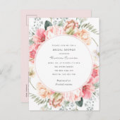 エレガント開花フローラ、シックガーデントレンディーフラワー  インビテーションポストカード (正面/裏面)