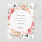 エレガント開花フローラ、シックガーデントレンディーフラワー  インビテーションポストカード (正面)