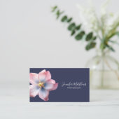 エレガント開花ブルーピンクオーキッドフローラ 名刺 (スタンド正面)