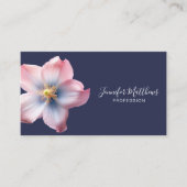 エレガント開花ブルーピンクオーキッドフローラ 名刺 (正面)