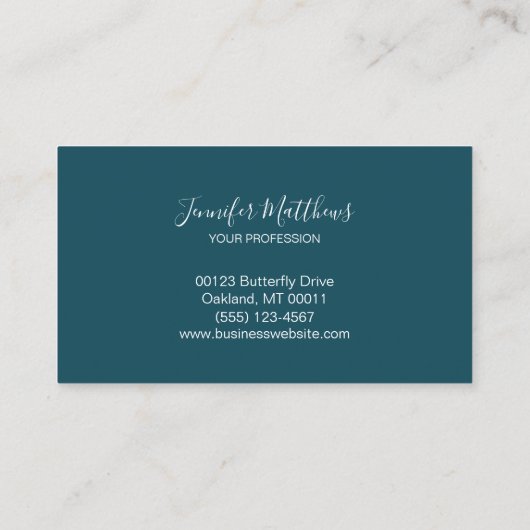 エレガント開花ブルー金ゴールドオーキッドフローラ 名刺 (裏面)