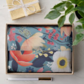 エレガント開花付き野鮮やか花模様 薄葉紙 (ギフト)