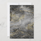 エレガント開花 – 黒い花縁ど結婚の 招待状 (裏面)