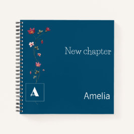 エレガント除モノグラムフローラ名ダークブルー ノートブック