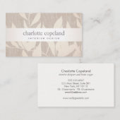 エレガント離れシック内装デザインベージュ自然 名刺 (正面/裏面)