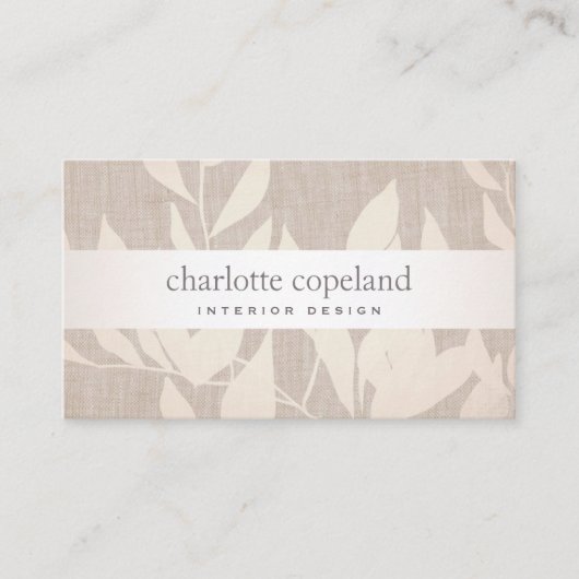 エレガント離れシック内装デザインベージュ自然 名刺 (正面)