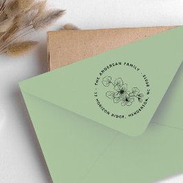 エレガント離れフローラ名差出人住所 ラバースタンプ