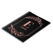 エレガント離れモノグラムのバラ金ゴールドフレーム ノートブック (左側)