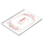 エレガント離れモノグラムのバラ金ゴールドフレーム ノートブック (左側)