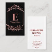 エレガント離れモノグラムのバラ金ゴールドフレーム 名刺 (正面/裏面)