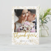 エレガント離れ写真カスタム結婚式サンキューカード サンキューカード (スタンド正面)