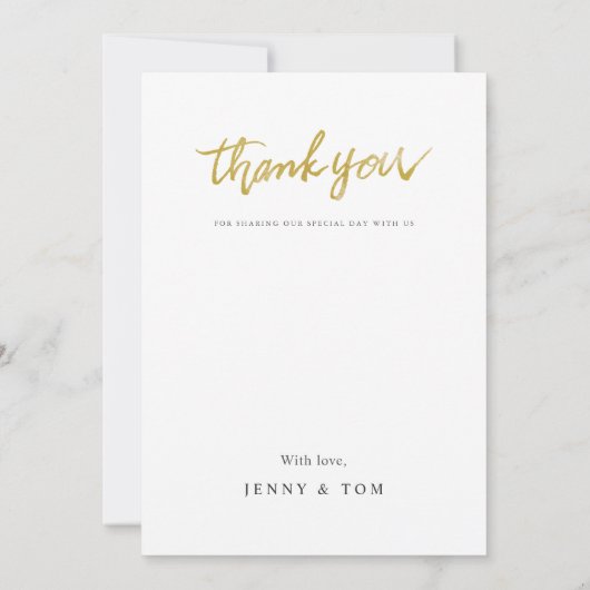 エレガント離れ写真カスタム結婚式サンキューカード サンキューカード (裏面)