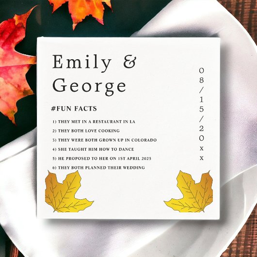 エレガント離れ素朴秋フローラ結婚s スタンダードカクテルナプキン