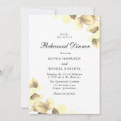 エレガント離れ結婚金ゴールドのリハーサル 招待状 (正面)