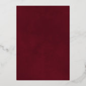 エレガント離れ金ゴールドオンBurgundy Classy結婚ズ 箔招待状 (裏面)