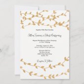 エレガント離れ金ゴールド白黒結婚ズ 招待状 (正面)