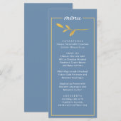 エレガント離れ.シンプルクラシックブルー結婚のメニュー メニュー (正面/裏面)