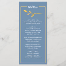 エレガント離れ.シンプルクラシックブルー結婚のメニュー