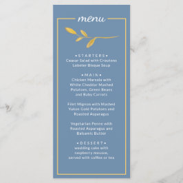 エレガント離れ.シンプルクラシックブルー結婚のメニュー メニュー