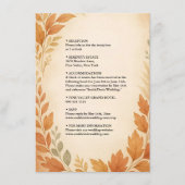 エレガント離れ&パンパスグラスオータム秋の結婚式 エンクロージャーカード (正面)