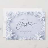 エレガント雪の企業の挨拶 シーズンカード (正面)