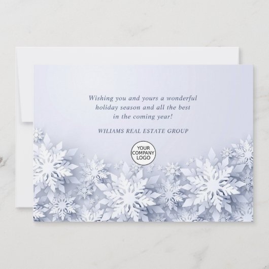 エレガント雪の企業の挨拶 シーズンカード (裏面)
