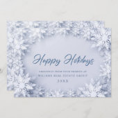 エレガント雪の企業の挨拶 シーズンカード (正面/裏面)