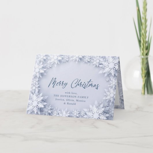 エレガント雪の企業の挨拶 シーズンカード (正面)