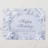 エレガント雪の企業の挨拶 シーズンカード (正面/裏面)